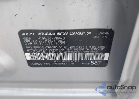 2014 Mitsubishi Lancer Se z USA, uszkodzony, nr VIN JA32V2FW2EU005121